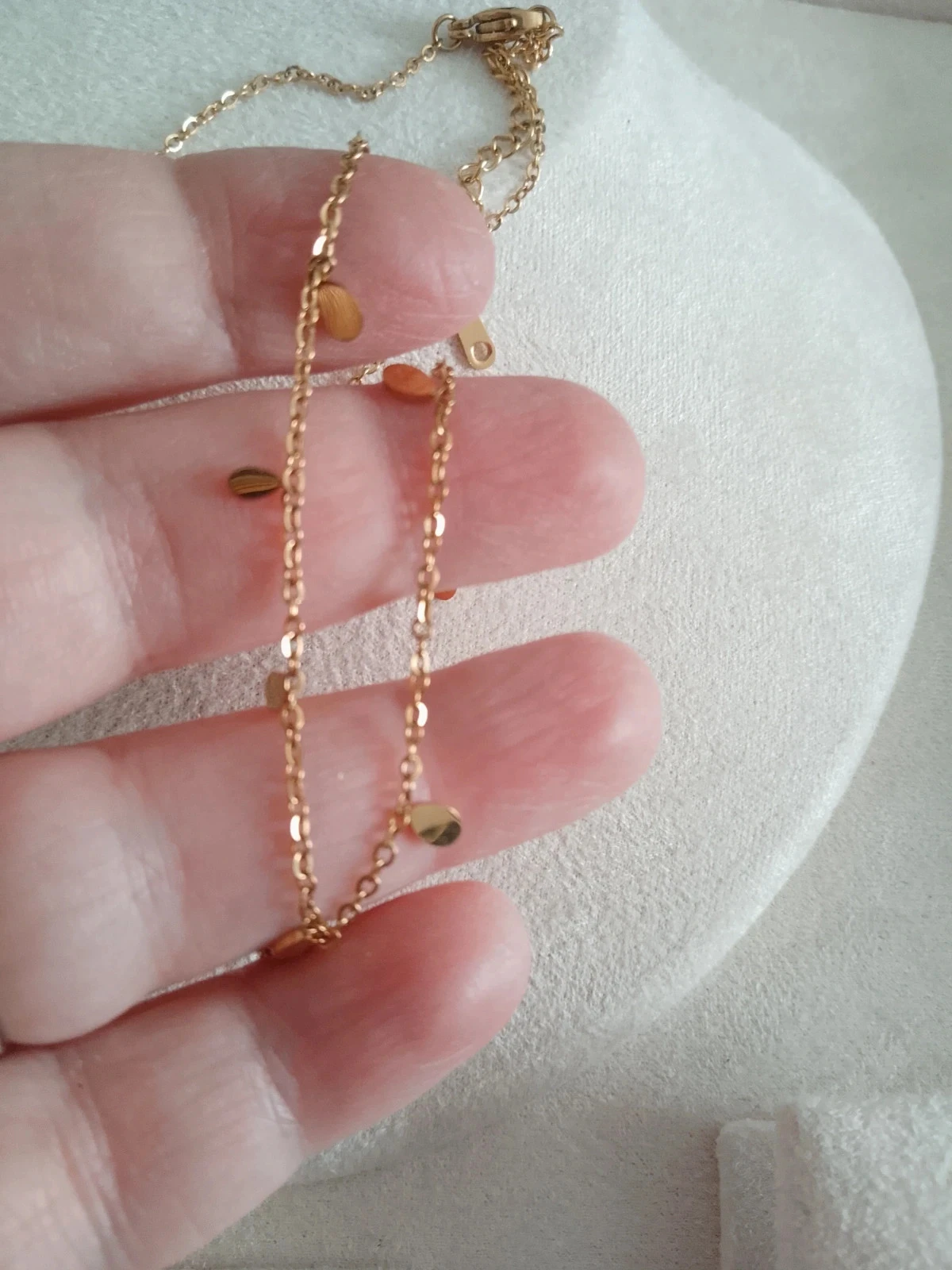 colar de contas em forma de gota de aço inoxidável dourado – photo 3
